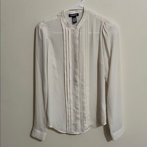 Express Ivory Button-Up Blouse